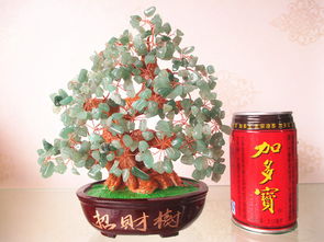 黄水晶招财树摆件 酒类经营与家居办公的创意工艺品批发指南